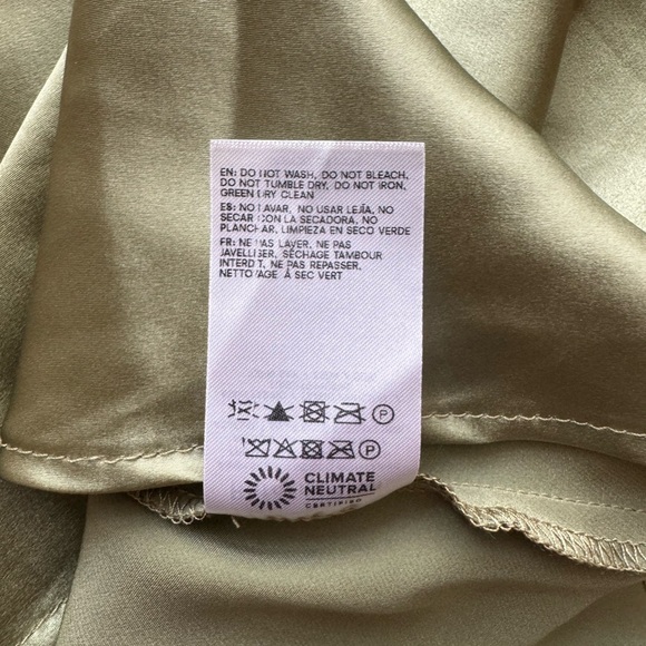 NWT Reformation Casette Silk Dress in Artichoke Size 12 - Picture 13 of 13